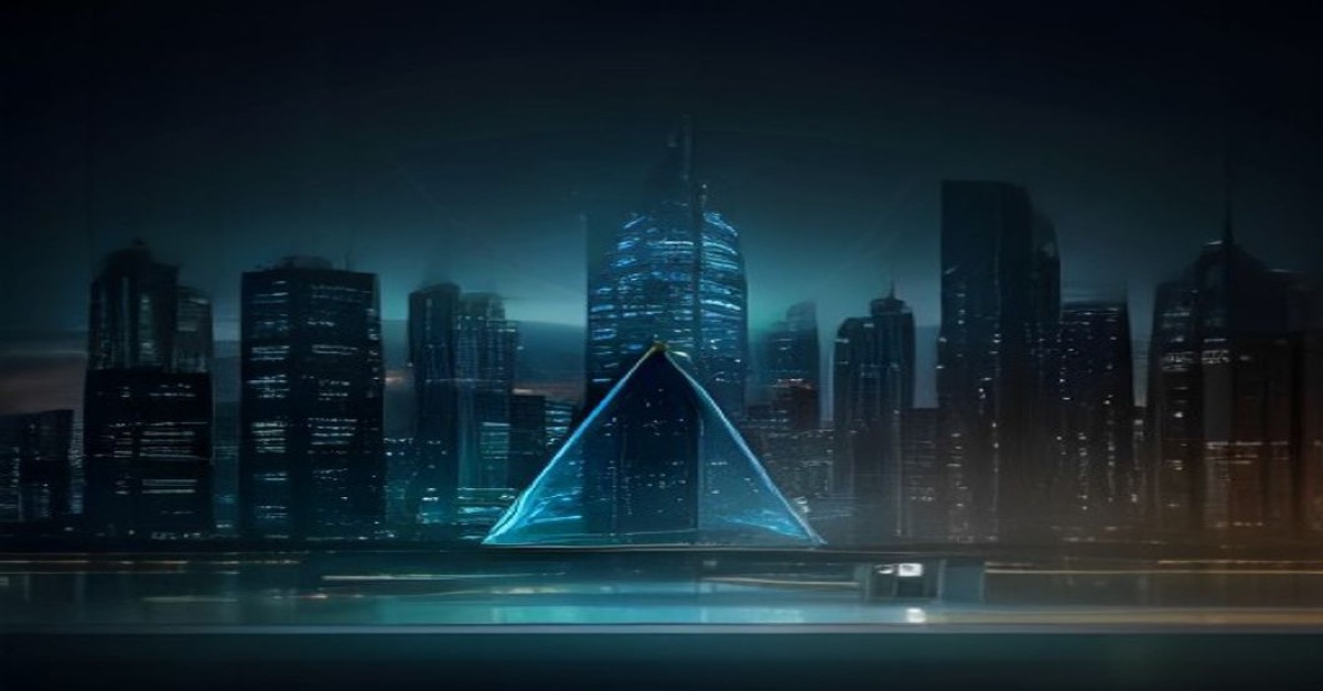 Corporate illustration of Luxembourg financial district with investment fund structures and legal guide symbolism in blue and gold tones