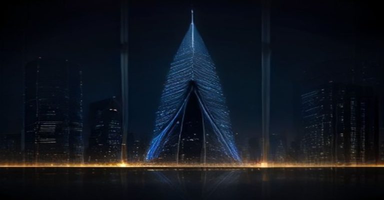 Illustration corporate abstraite représentant le régime fiscal SICAR au Luxembourg, avec une skyline financière stylisée, structures géométriques dorées et bleues, symboles de conformité réglementaire et de croissance en private equity, sans texte.