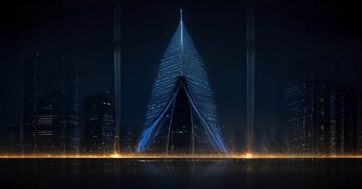 Illustration corporate abstraite représentant le régime fiscal SICAR au Luxembourg, avec une skyline financière stylisée, structures géométriques dorées et bleues, symboles de conformité réglementaire et de croissance en private equity, sans texte.