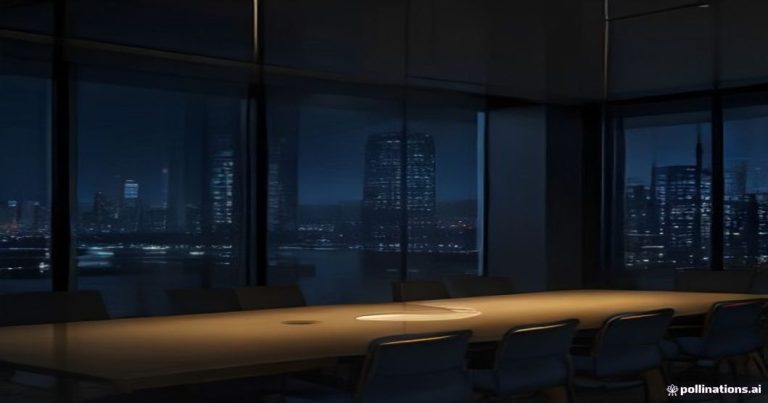 Illustration corporate élégante d'une structure de holding SOPARFI au Luxembourg avec immeubles modernes, connexions dorées et éléments financiers, sans texte ni visage.